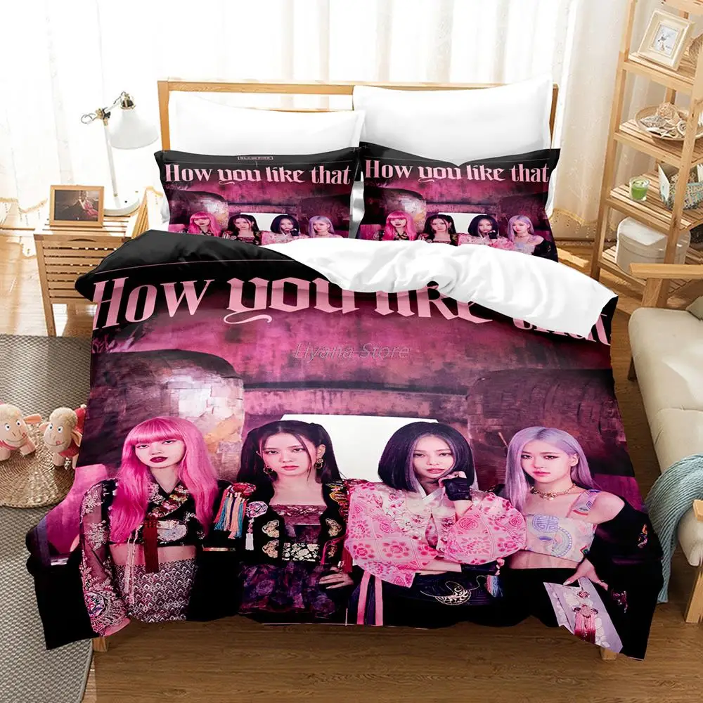 

Hot kpop korean Black girl JENNIE Bedding Set Single Twin Full Queen King Size --Set Children's Kid Bedroom Duvetcover Sets 04