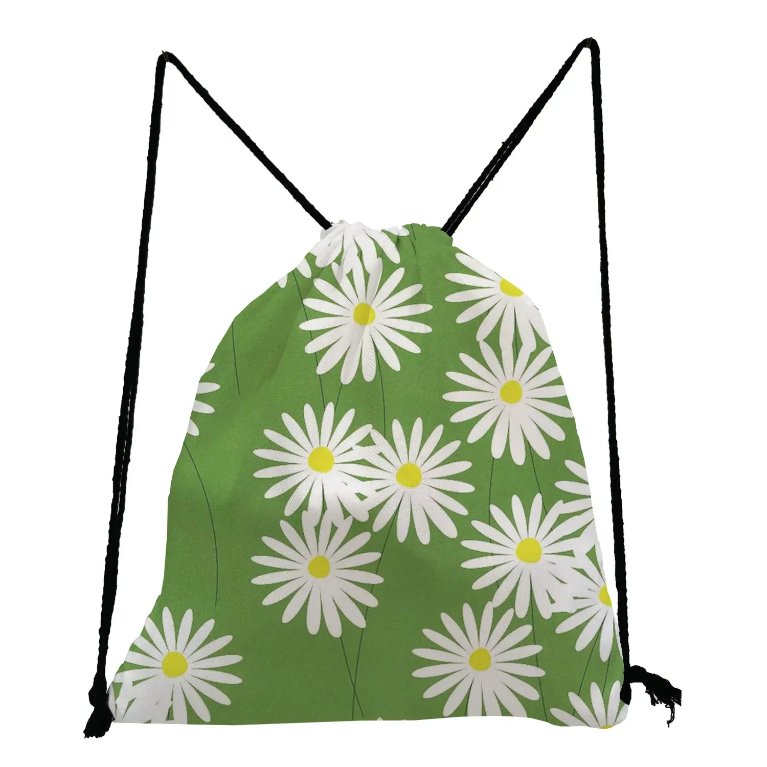 Коричневые сумки на шнурке рюкзак с цветочным принтом для подростков унисекс