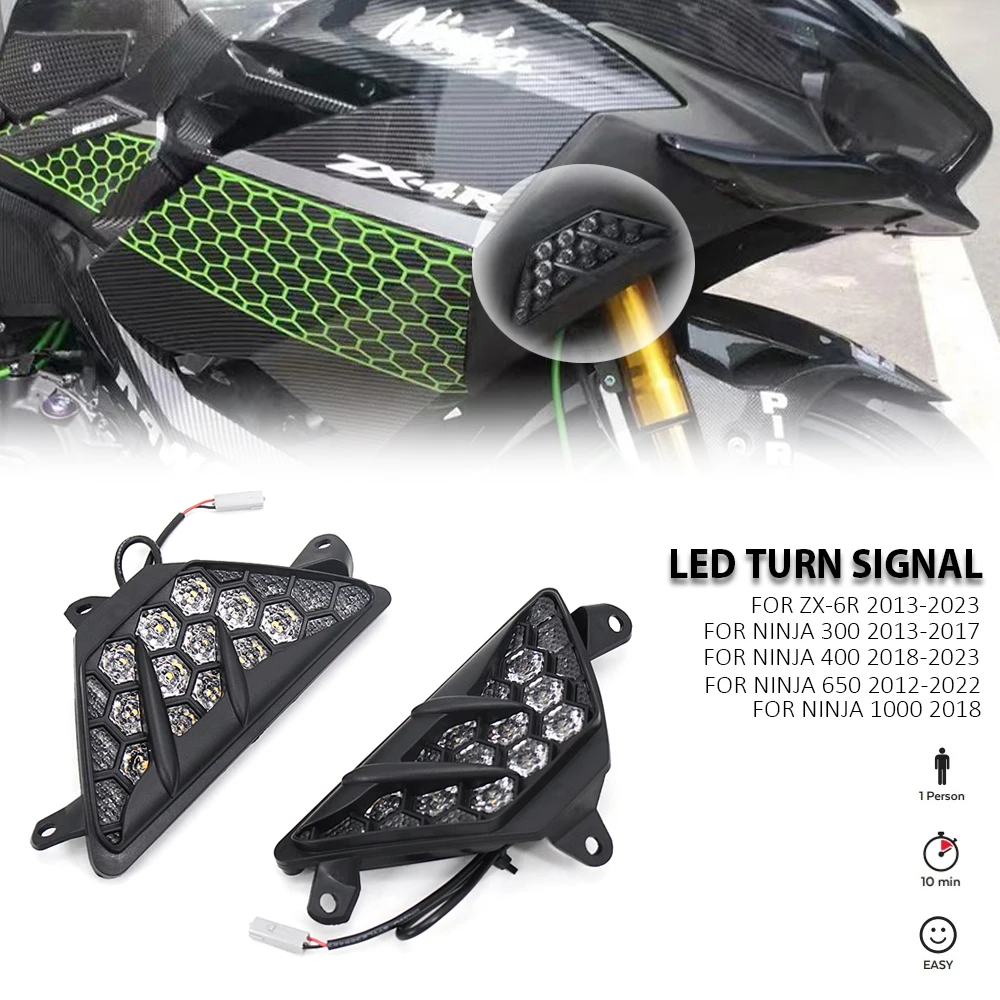 

Motorcycle Accessories Light ZX6R 2013 - 2023 Front LED Turn Signal Indicator For KAWASAKI Ninja300 Ninja400 Ninja650 Ninja1000