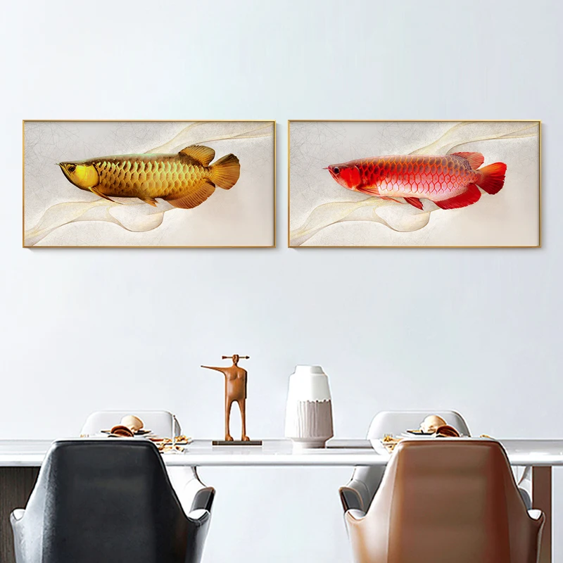 Постеры с изображением золотой рыбы настенное искусство современные картины на