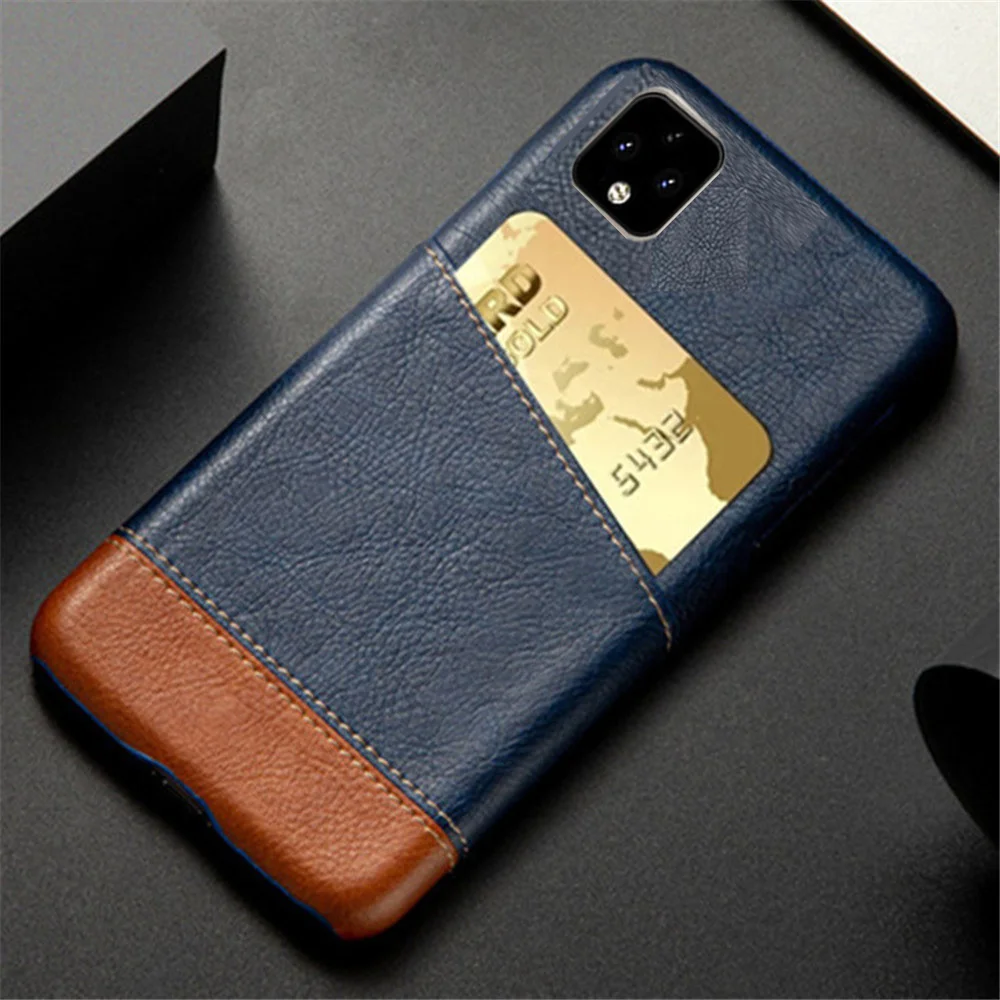 

Pixel 4 Case for Google Pixel 4 4 XL 5 Coque Mixed Splice PU Leather Card Slots Holder Cover for Google Pixel 4 4 XL Funda Capa