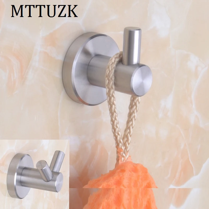 

MTTUZK 304 Stainless Steel Robe Hooks Wall Hook brushed Clothes Hanger Towel Hooks Clothes Hooks Gancho Bathroom Accessories