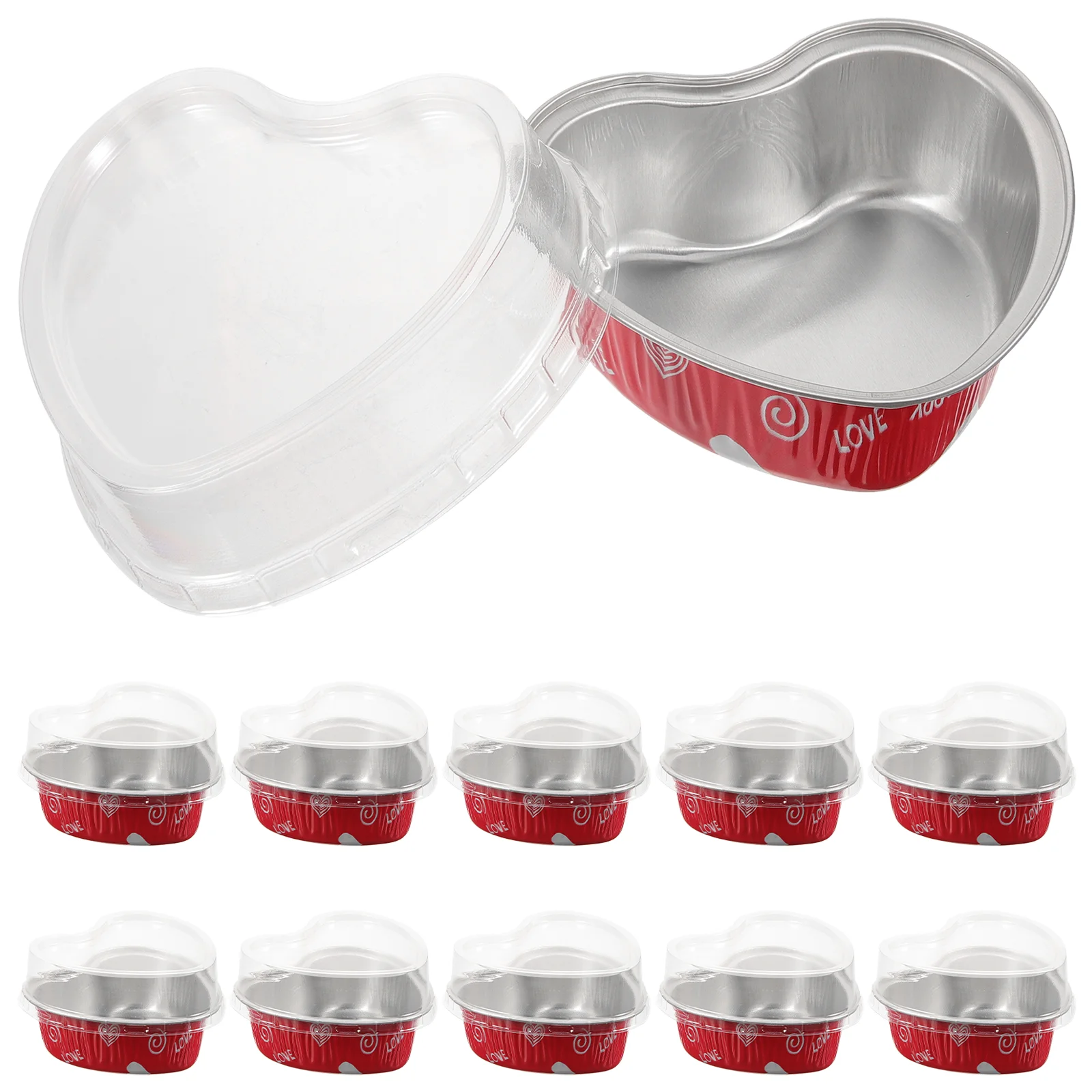 

20Pcs Muffin Cups Cupcake Baking Containers Aluminum Foil Cake Cups Pudding Cups Pans with Lids