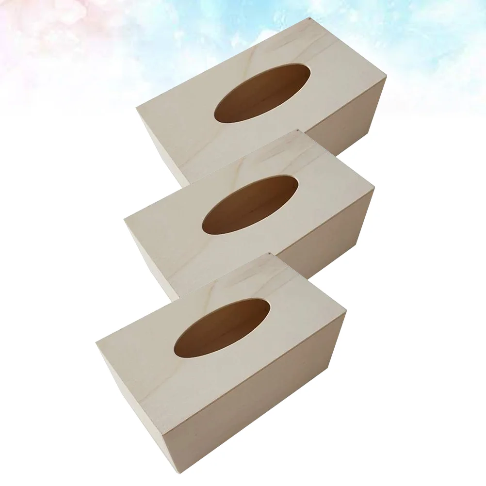 

Tissue Box Cover Diy Holder Wood Case Blank Facial Unfinished Paper Napkin Decorative Basic Rectangular Supply Making Boxes
