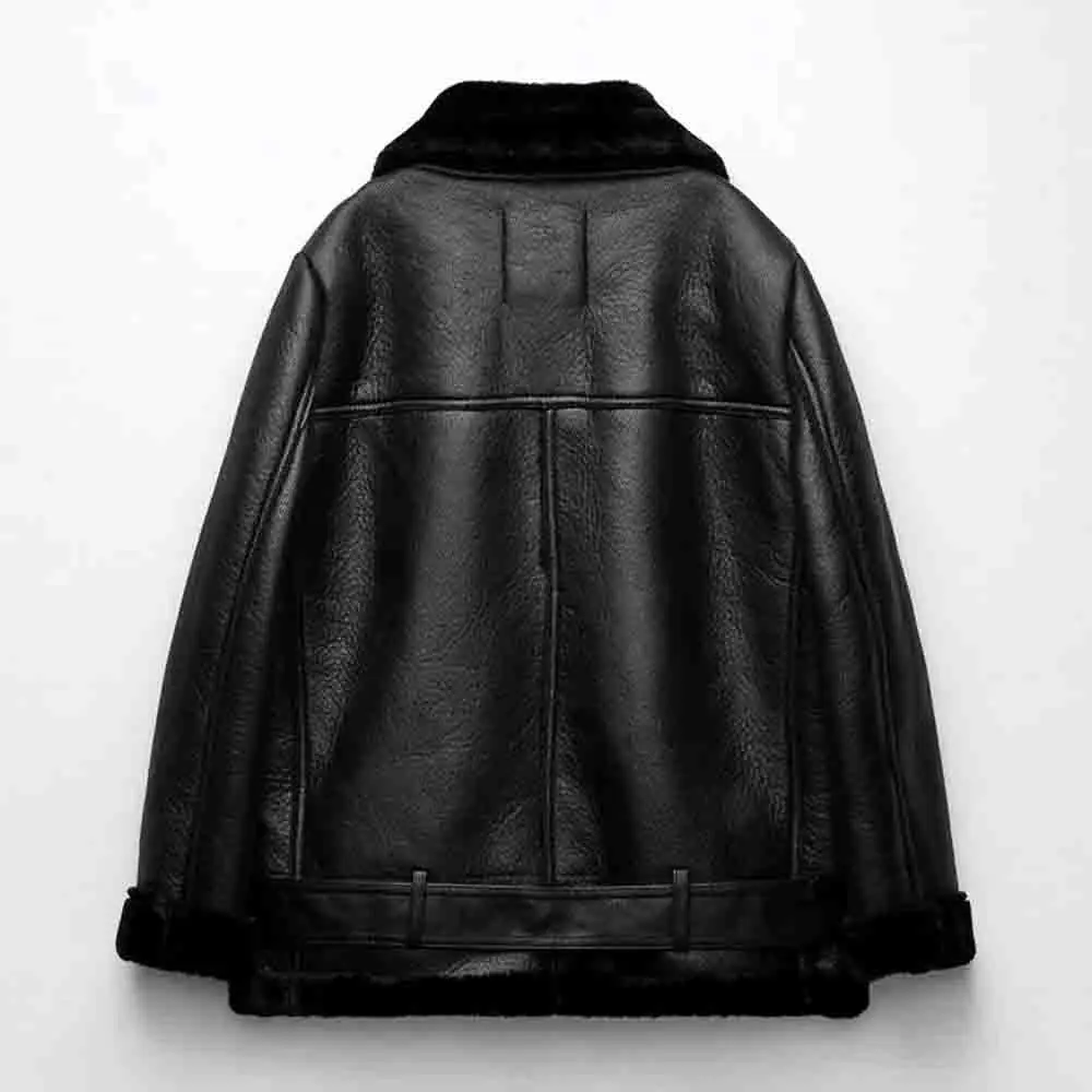 2022 Winter Lamb Fur Coat Deerskin Brown Jacket Winter Fur Integrated Motorcycle Suit Women's Loose Street Retro Jacket Women