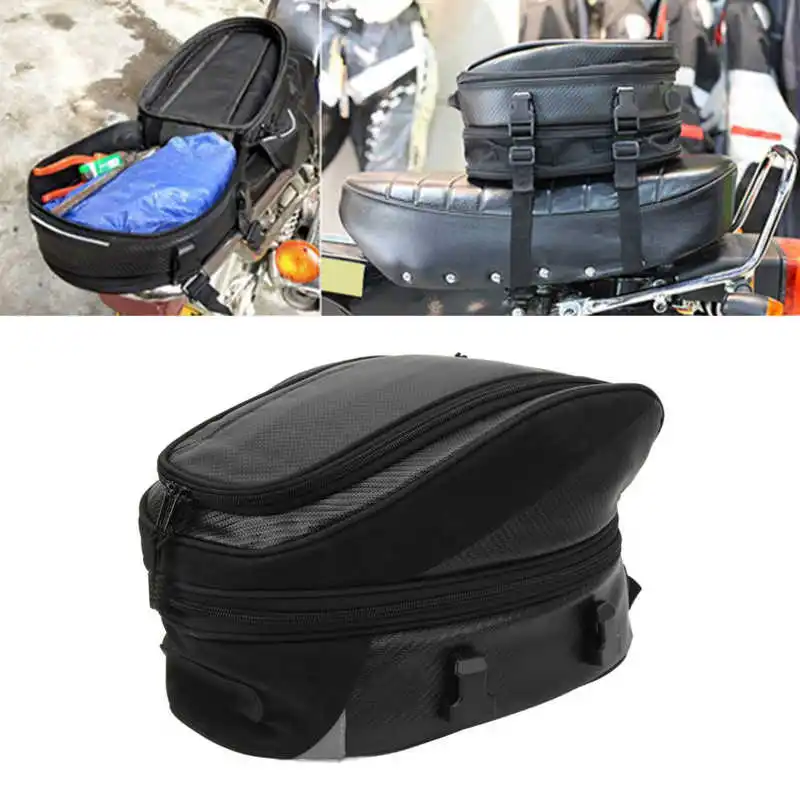 

Motorcycle Tail Bag Waterproof PU 10L Capacity Backpack Rear Saddle Luggage Bags Universal Fit Riding Equipment Moto Parts