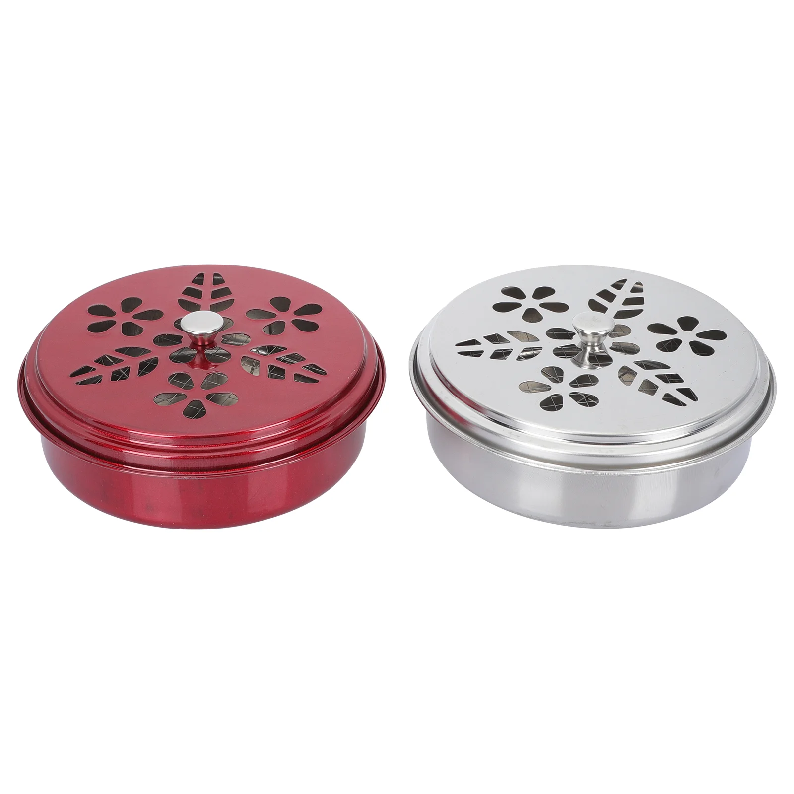 

2Pcs Outdoor Mosquito Coil Box Portable Circle Incense Holder Lidded Incense Container