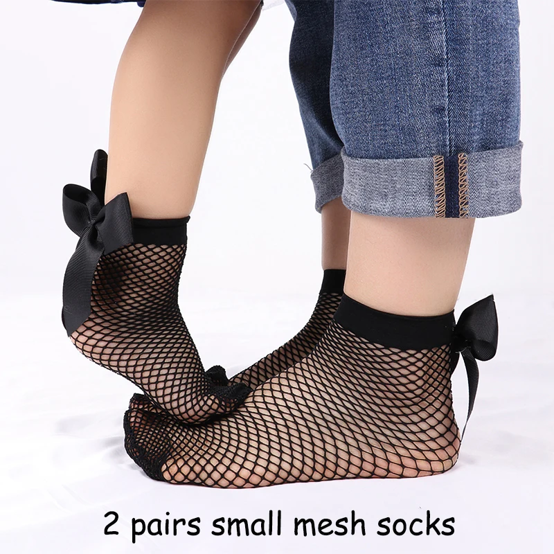 

3 пары, Детские сетчатые подвязки с большим бантом