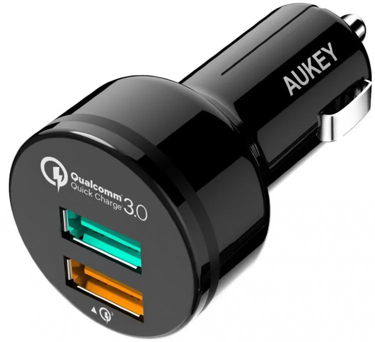Автомобильное зарядное устройство Aukey 2 Port Car Charger with Quick Charge 3.0 33Вт цвет Черный (CC-T7)