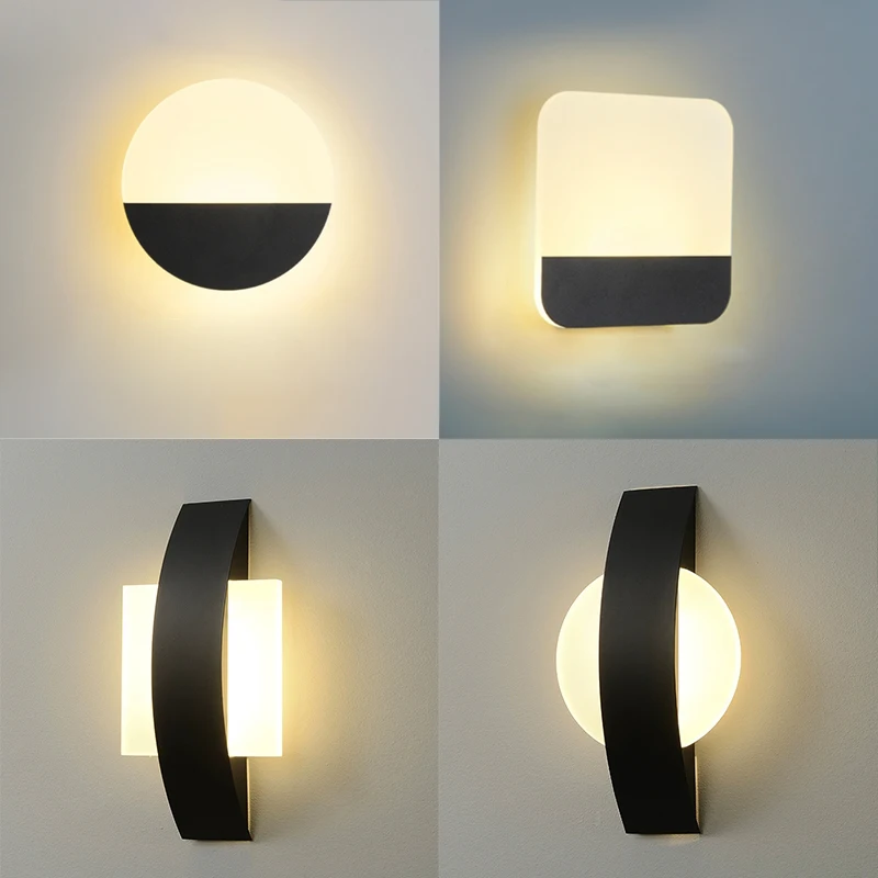 Светодиодная настенная лампа для помещений акриловые простые светильники