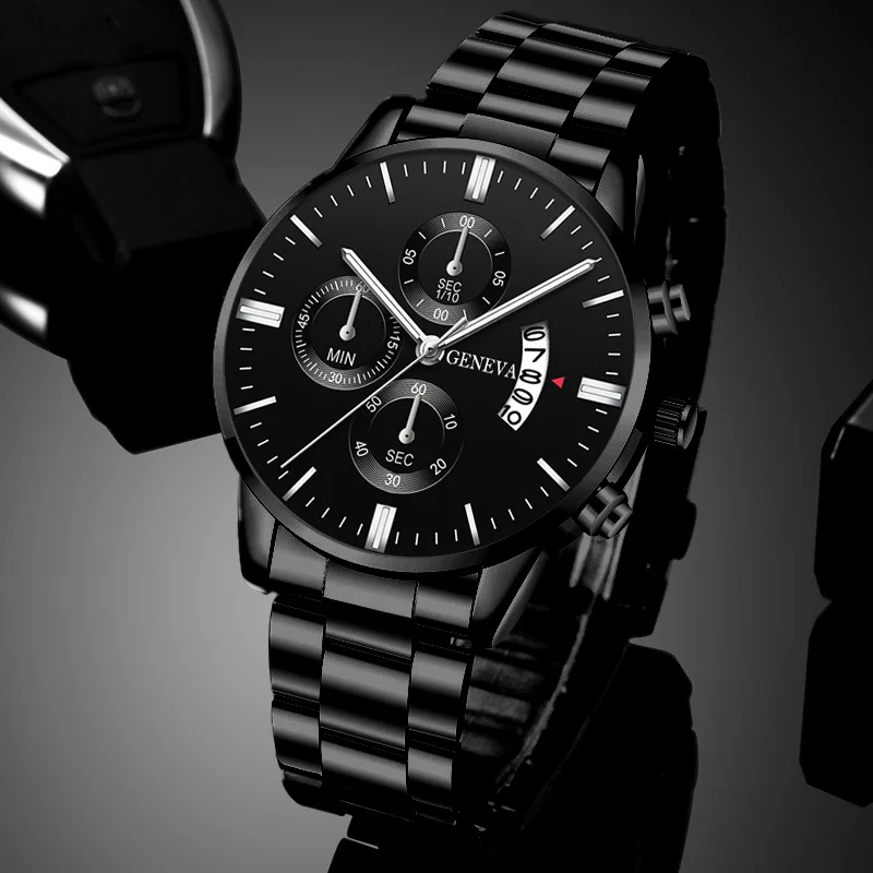 

2023 Fashion Men's Stainless Steel Watch Luxury Calendar Quartz Wrist Watch Business Watch Men's Clock Sexy Masculinity Watch