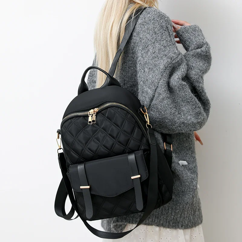 Сплошной цвет простые рюкзаки большой вместимости женские сумки на шнурке