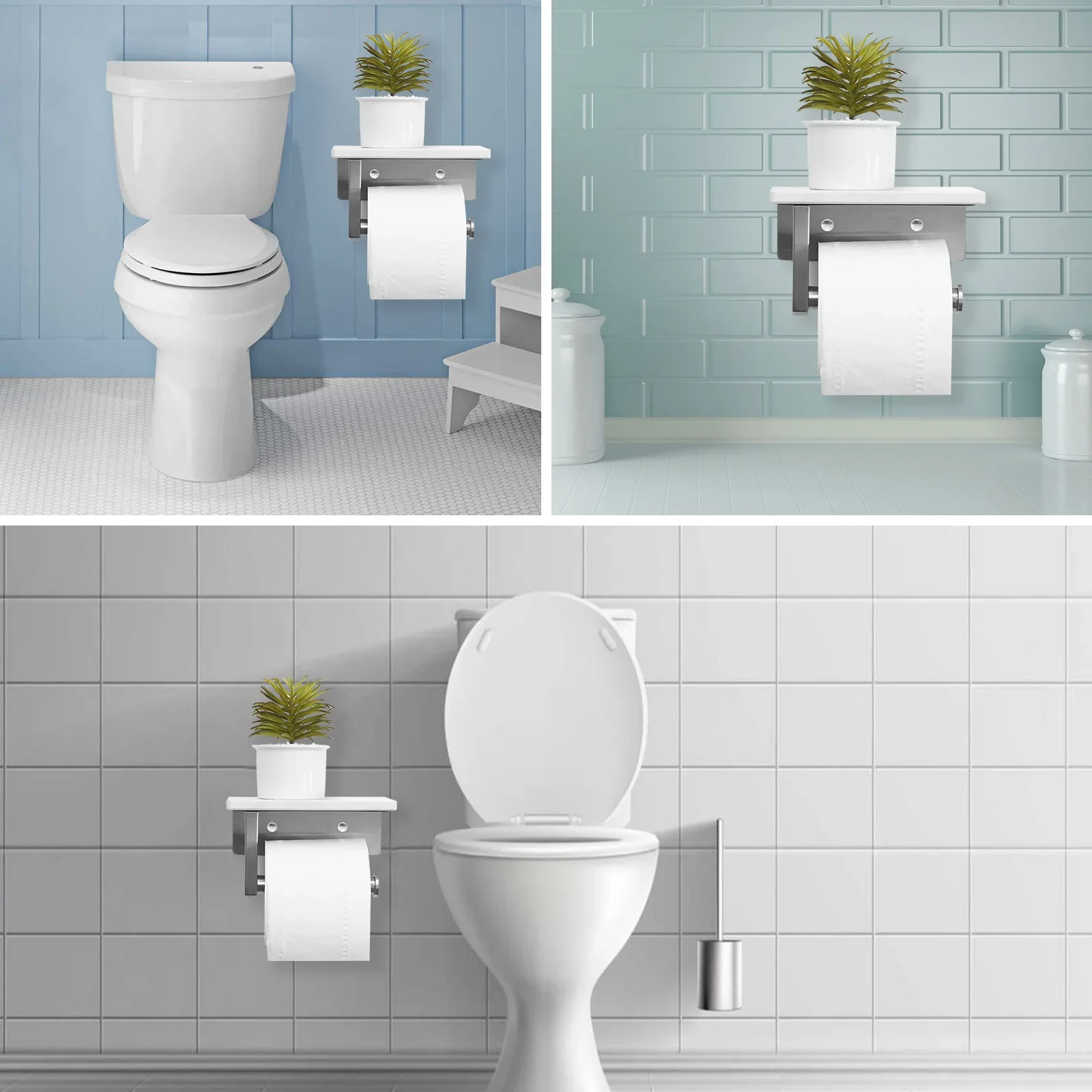 Держатель для туалетной бумаги с мраморной полкой 304 рулон из нержавеющей стали