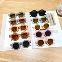 korean childrens sunglasses retro solid round frame small face sunglasses ultraviolet proof convenience glasses eyeglass kids