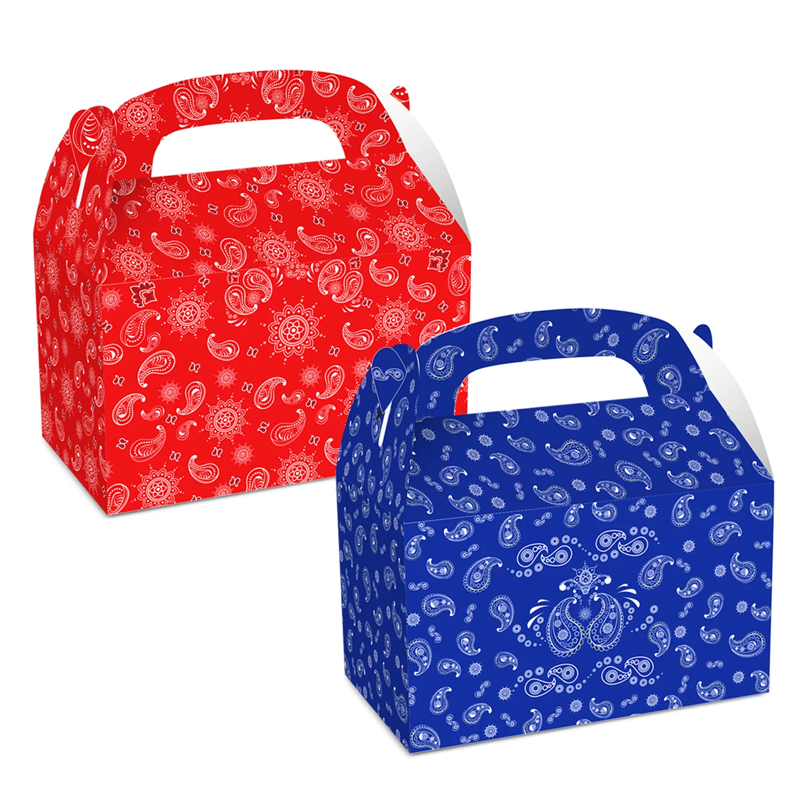 

DD073 4Pcs India Paisley Cashew Flower Carnival Party Portable Favor Packing Gift Box for Birthday Baby Shower Party Decorations