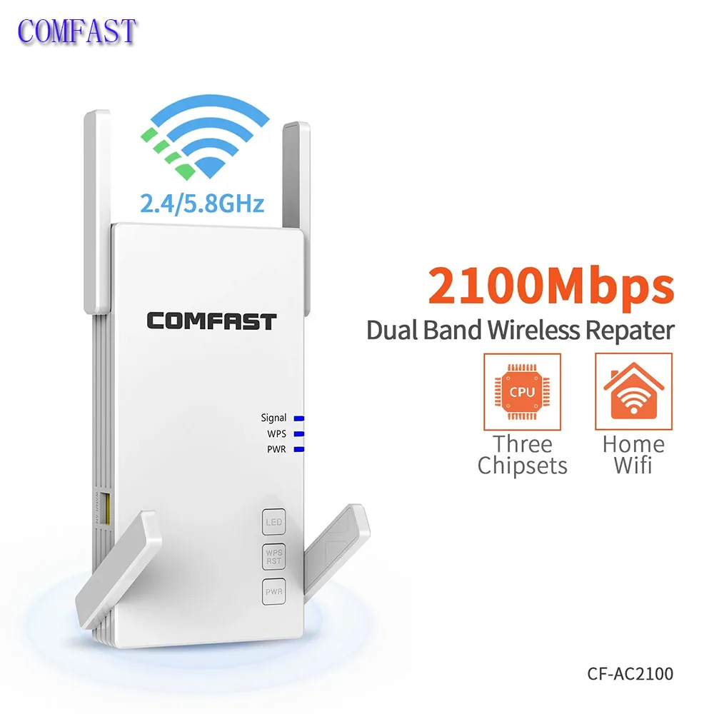 

CF-AC2100 2100Mbps Dual Band Wireless WiFi Repeater 2.4G&5.8G Long Range WiFi Amplifier Signal Booster 4 Antennas wifi router