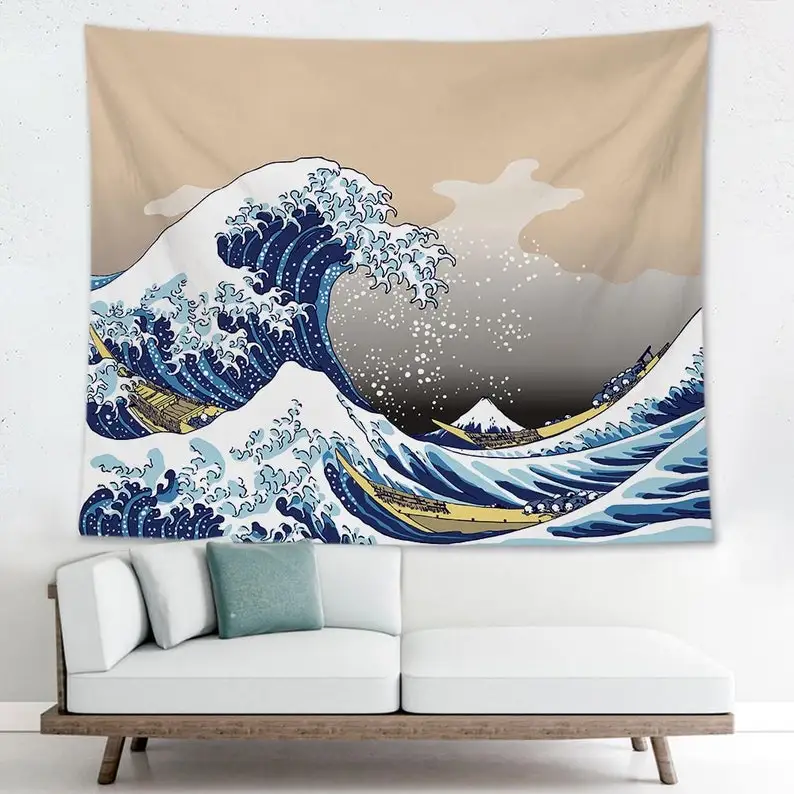 

The Great Wave off Kanagawa Hokusai Wall Art Wall Tapestry with Art Nature Home Decorations for Living Room Bedroom Dorm Decor