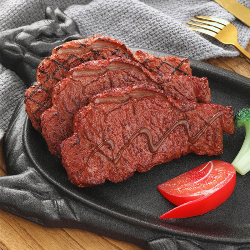 

Artificial PVC Simulated Steak Model Roast Restaurant Western Food Decorative Foods Props Kids Play Toys Photography Props