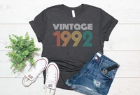 30th birthday gift vintage 1992 shirt tank top cotton plus size female clothing o neck short sleeve girl top tee streetwear