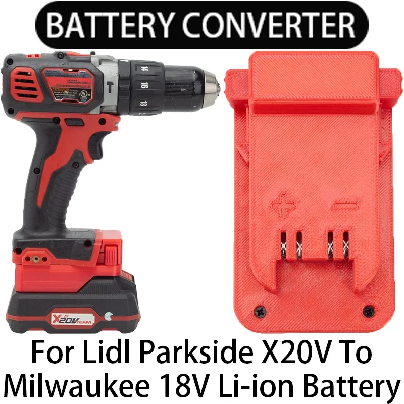 Адаптер для литий-ионных инструментов Milwaukee 18 В преобразователь в Lidl Parkside X20V