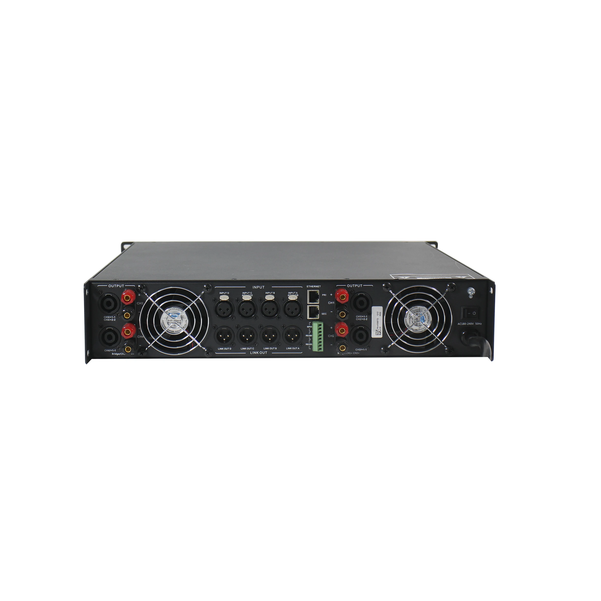 Фото Новый дизайн Aliexpress: профессиональный усилитель мощности класса D 4*1500W DSP 1U с 4,3-дюймовым сенсорным IPS-экраном №4