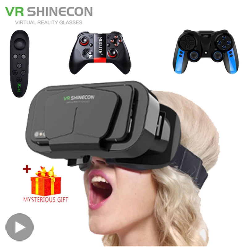 Shinecon-Gafas de realidad Virtual 3D para teléfono inteligente, dispositivos de realidad Virtual, lentes Viar, gafas para teléfono móvil inteligente con controlador