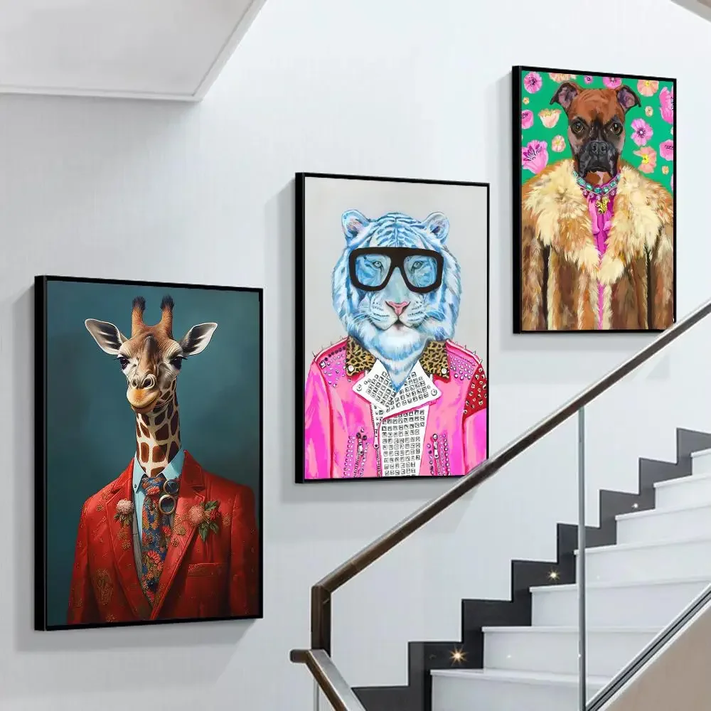 Животное Искусство Краска Перри плакат самоклеящееся фотокомната Бар Кафе