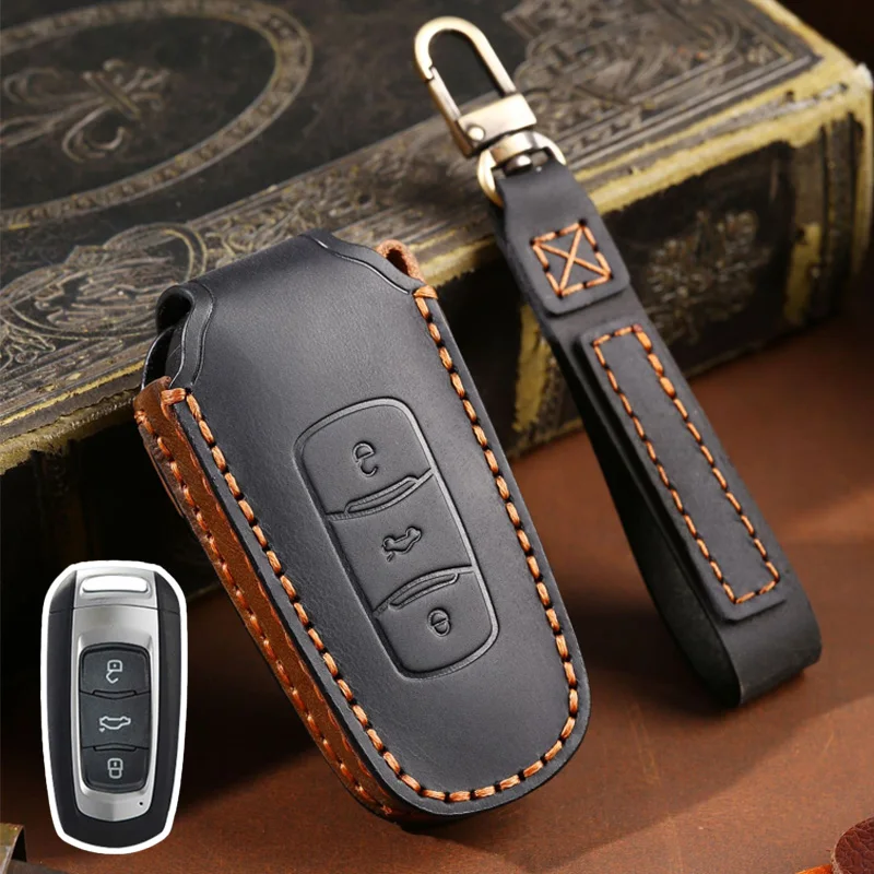 

Leather Car Key Case Key Cover for Geely Atlas Boyue NL3 EX7 SUV GT GC9 Emgrand X7 Borui Car Key Shell Geely Car Accessories