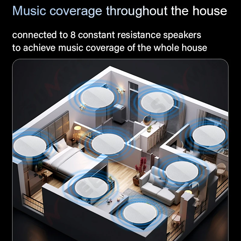 TUYA 10-дюймовый 2-зонный аудиоусилитель