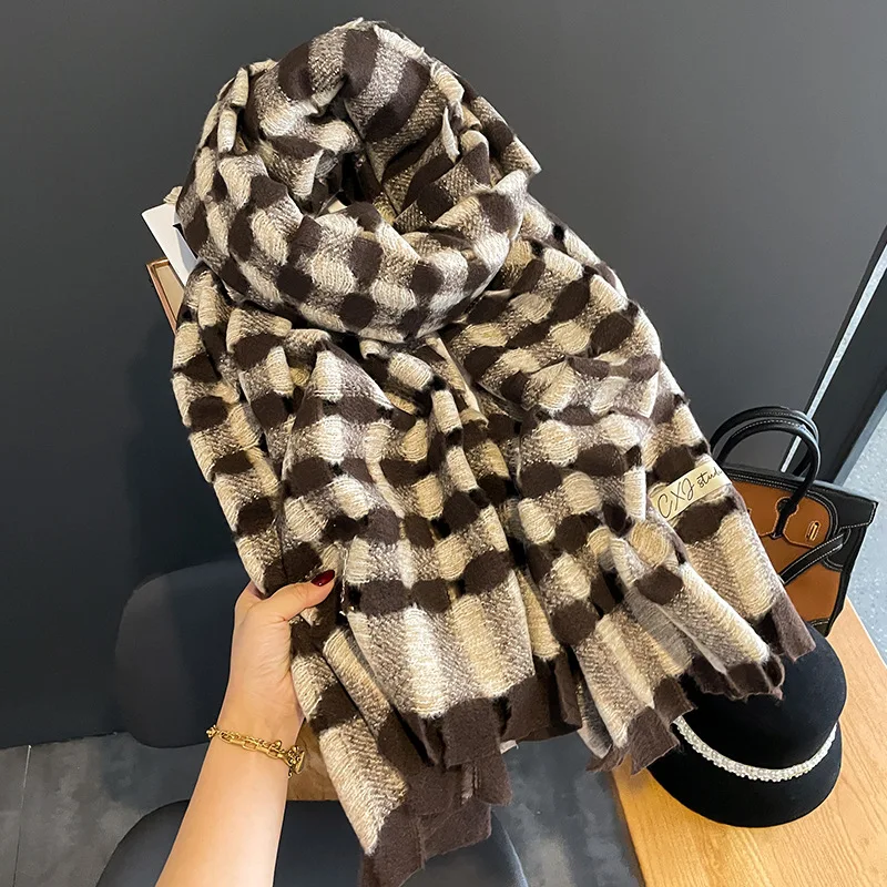 

Women Winter Cashmere Scarf Warm Pashmina Shawls And Wraps Female Bufanda Lady Stoes Poncho Blanket Scarves Neckerchief Foulard