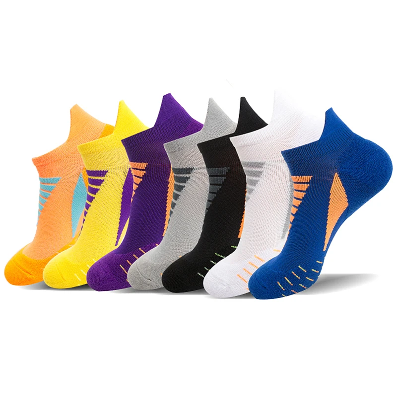 6 Pairs Men Summer Thin Socks Anti-slip Breathable No Sweat Sports Socks Basketball  Running Sock Athletic Ankle Socks Men