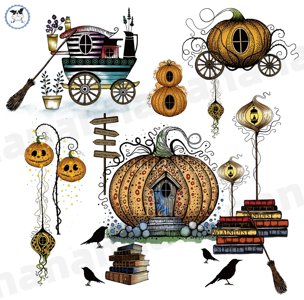 

2023 New Arrival Halloween Pumpkin Clear Stamps Scrapbooking Paper Decoration Embossing Template Handmade Diy Greeting Card