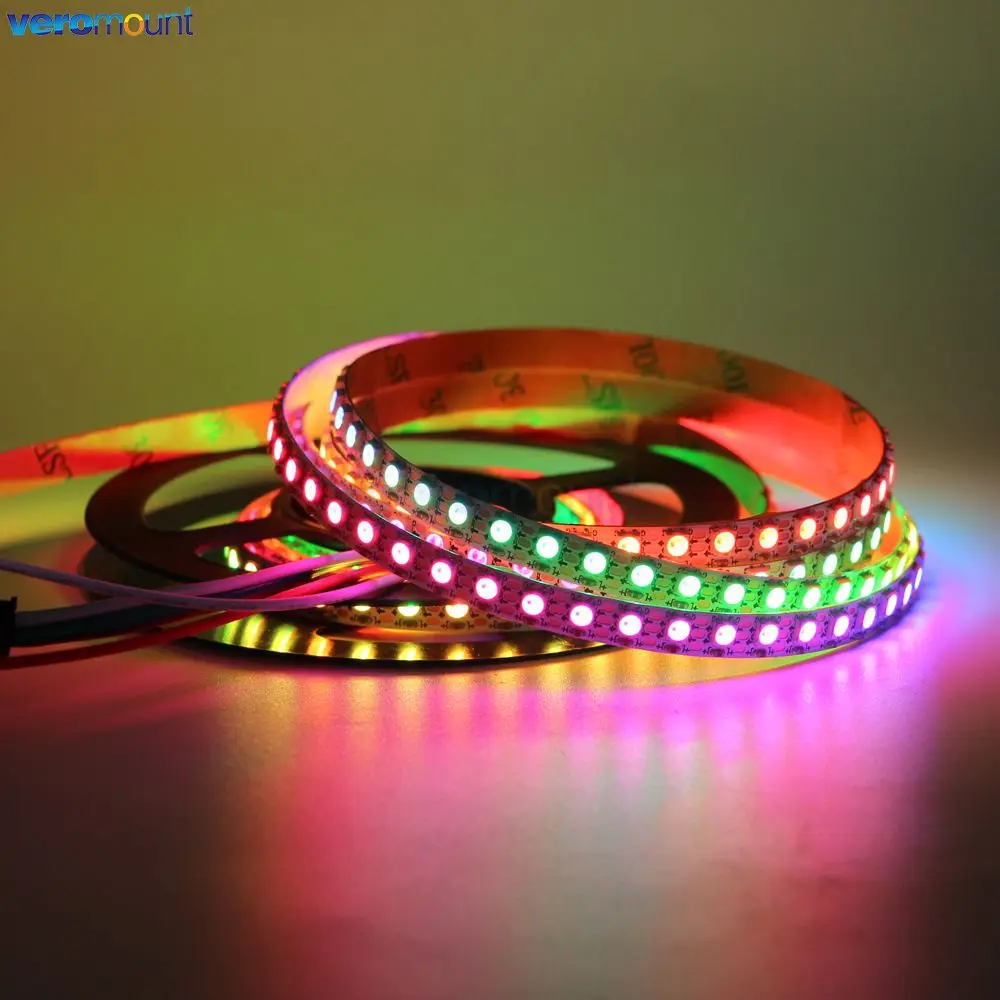 5 В WS2812B RGB Dream Color Pixel Светодиодная лента 60 светодиодов/м 144 светодиода/м 4 мм 7 Узкая