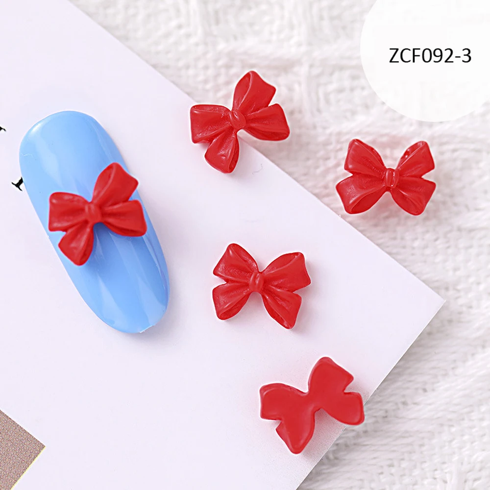 100pcs Colorful Bow Resin Nail Art Charms Decor 3D Bowknot Charm Ornament Jewelry DIY Manicure Design Accessories Craft - купить по