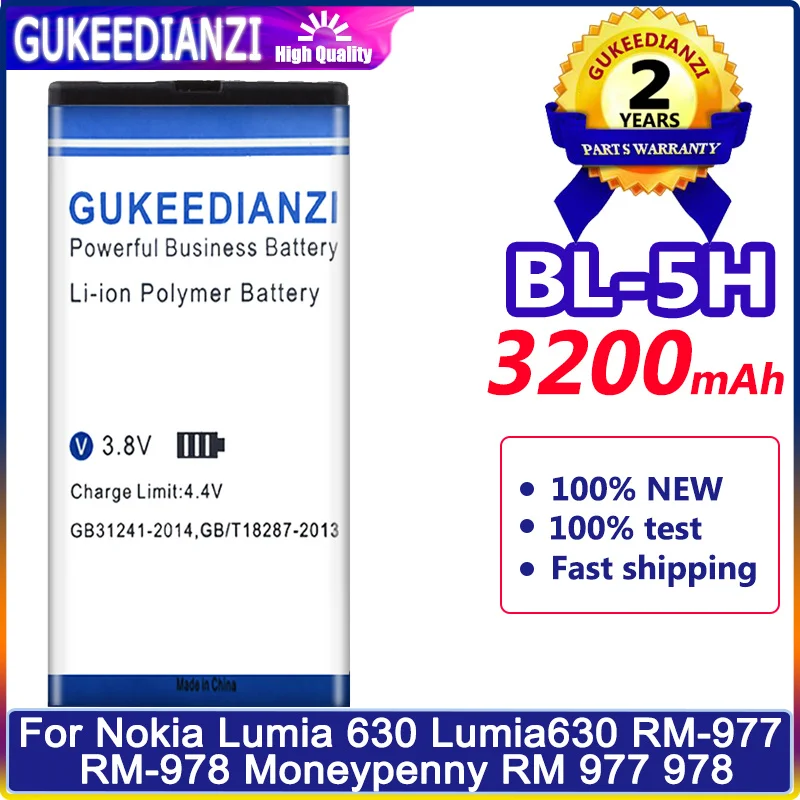 

BL-5H 3200mAh запасная батарея для Nokia Lumia 630 38 635 636 Lumia630 RM-977 BL5H BL 5H литий-полимерные батареи