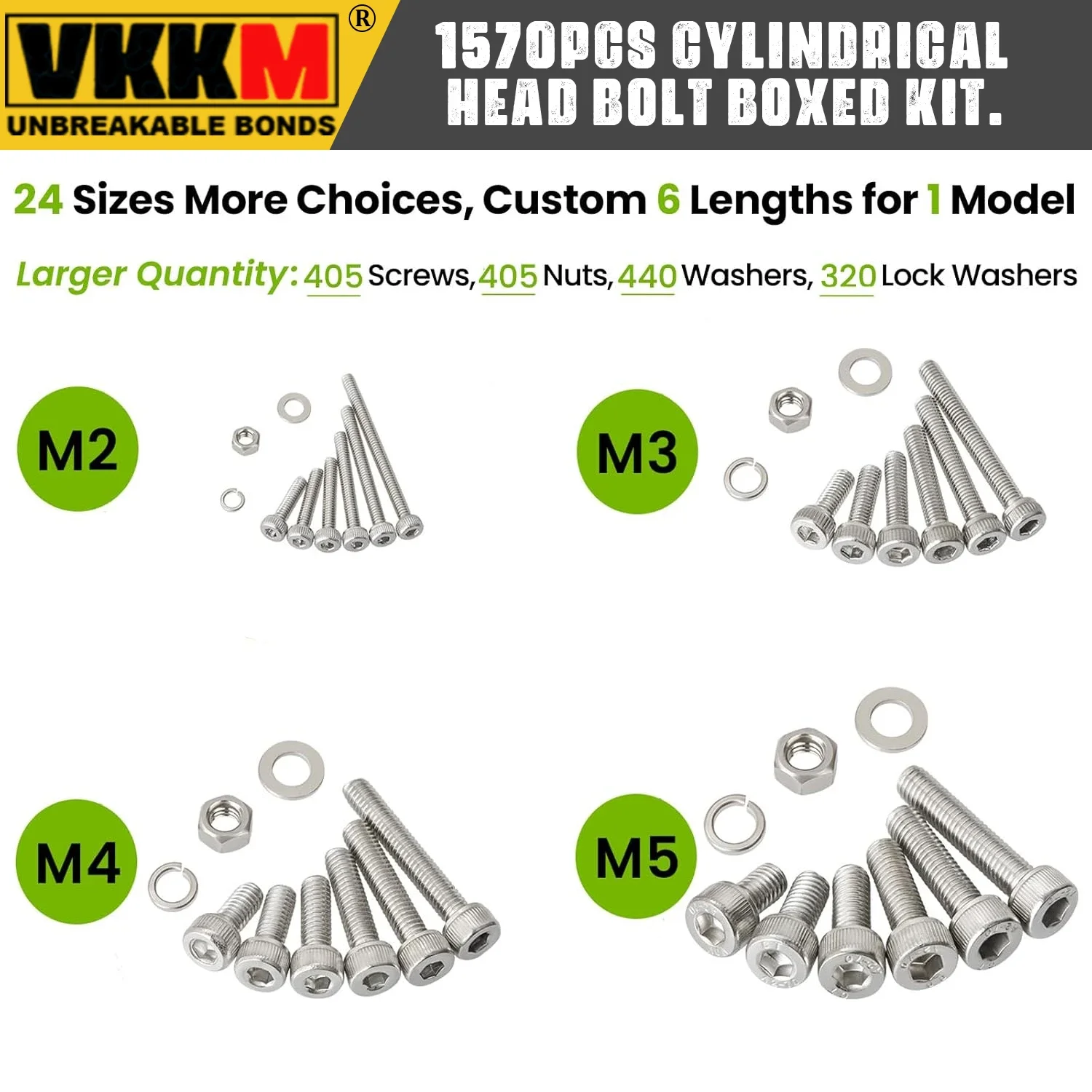 Набор для сортировки метрических болтов гайки и шайбы блокировочные 1570 шт. Фреза