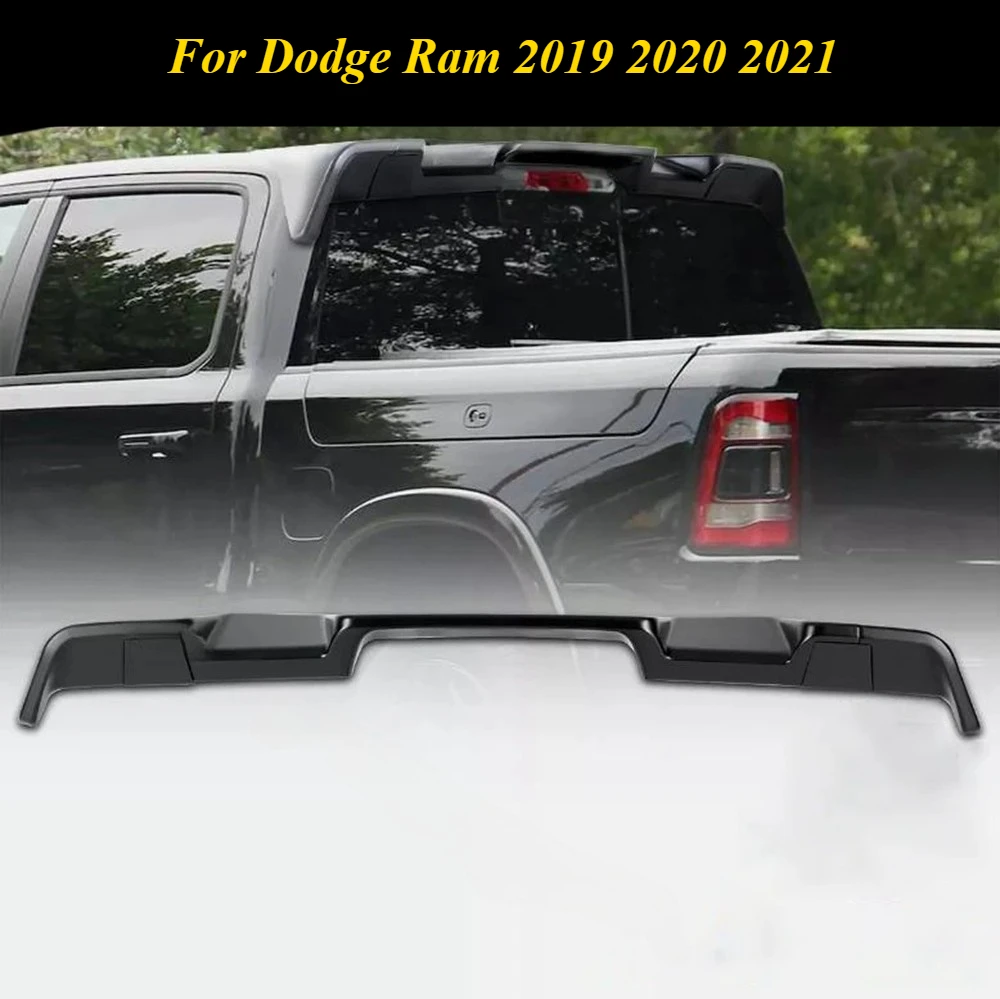 

Стайлинг автомобиля подходит 20192020 2021 для Dodge Ram 1500, глянцевый черный окрашенный цвет, крыша, задний спойлер, крыло