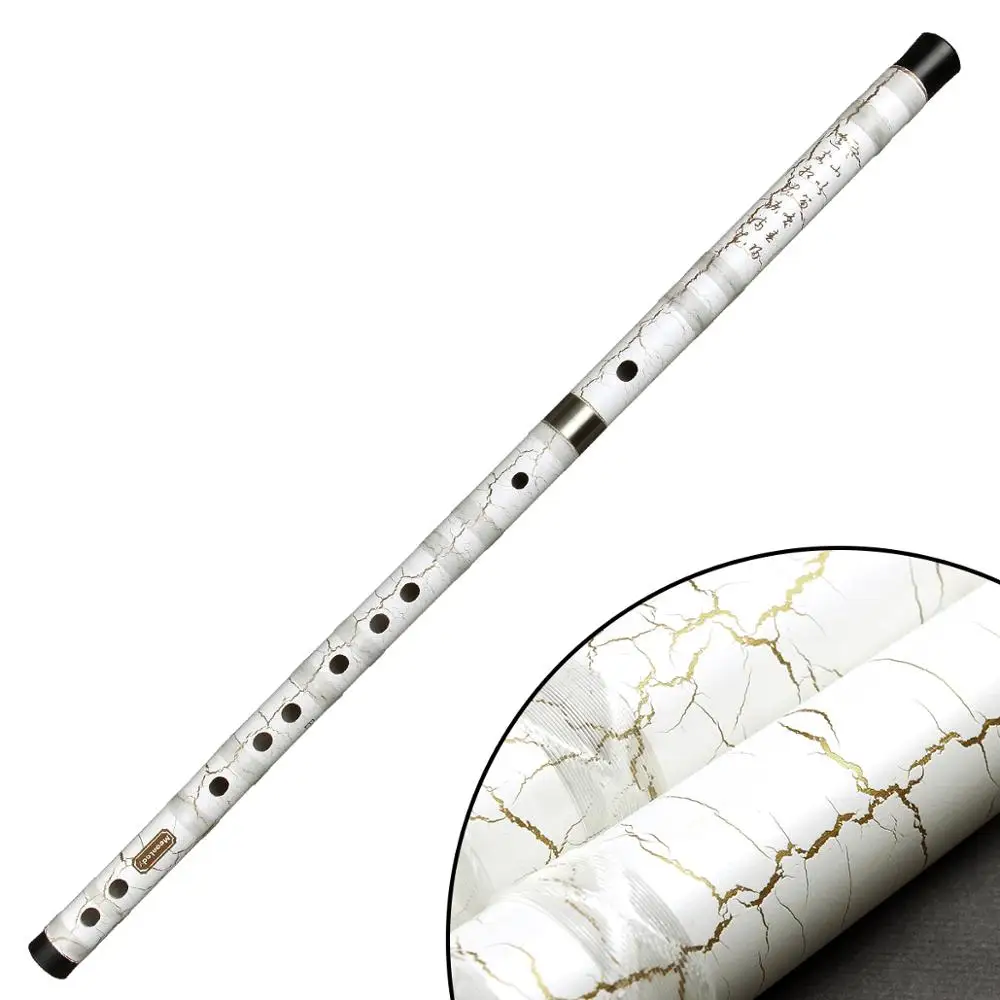 

CDEFG Key White Flute Handmade Bamboo Flute Musical Instrument Professional Flute Dizi with Line also suitable for Beginners