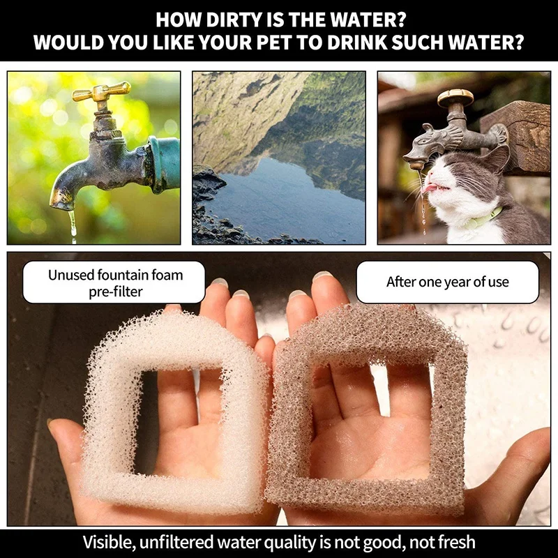 24 шт. сменные пенные фильтры для поильника кошек и собак