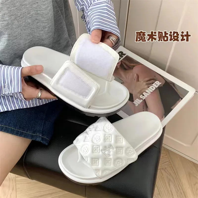 Шлепанцы женские на толстой подошве роскошные дизайнерские сандалии для пляжа