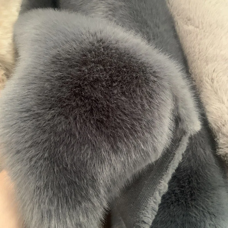 Korean Style Warm Fox Faux Fur Coat Jackets for Women Vintage Patchwork Overcoat Female 2022 Winter Eco Fur Coat Fluffy Jacket