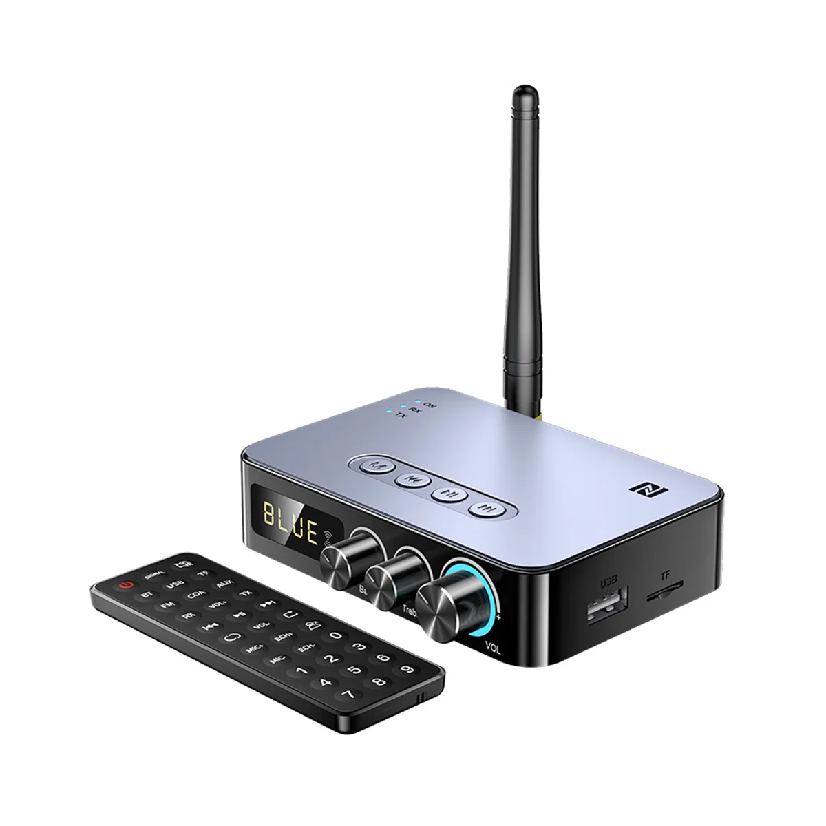 

Multifunctional Audio Adapter Bluetooth 5.1 Receiver Transmitter NFC Bluetooth Audio Adapter Supports TF Card U Disk