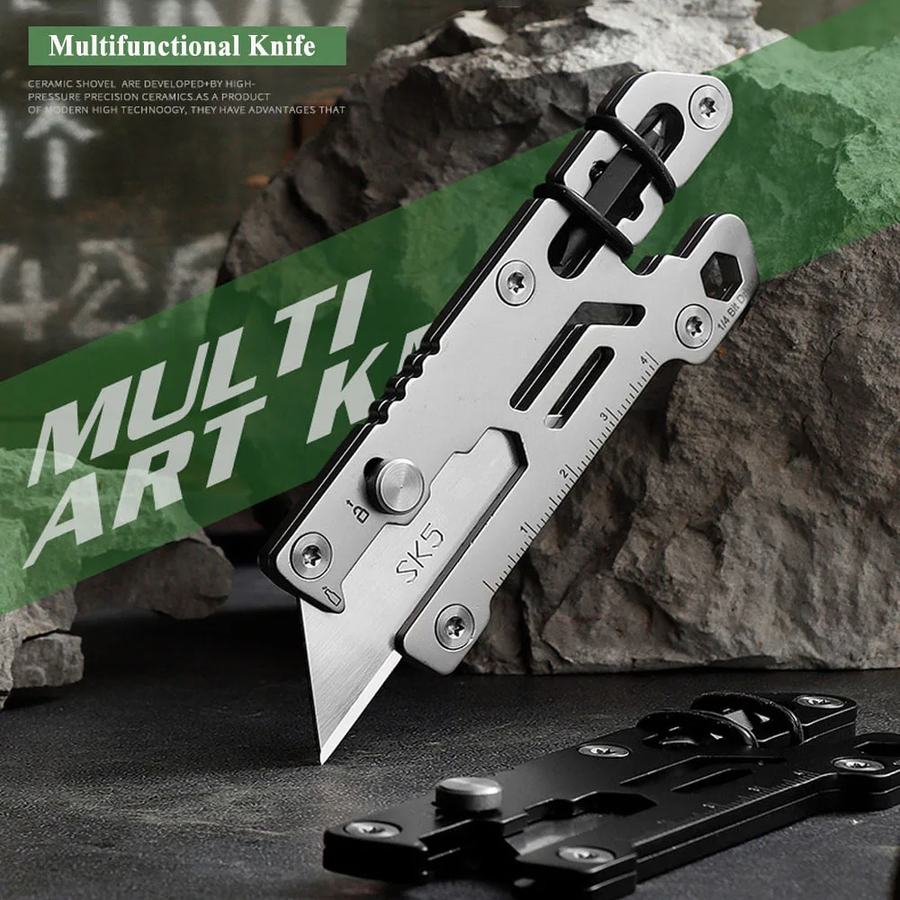 

Cold Steel Mini Pocket Knife Box Cutter EDC Camping Equipment Small Knife Hunting Goods Survival Gadgets Credit Card Knife