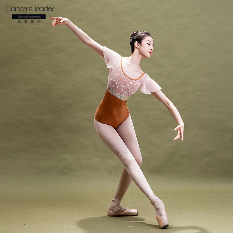 

Ballet Skirt Embroidered One-piece Gymnastics Body Suit Women's Dance Skirt Gymnastics Practice Skirt Adult Ballet Lyric Skirt