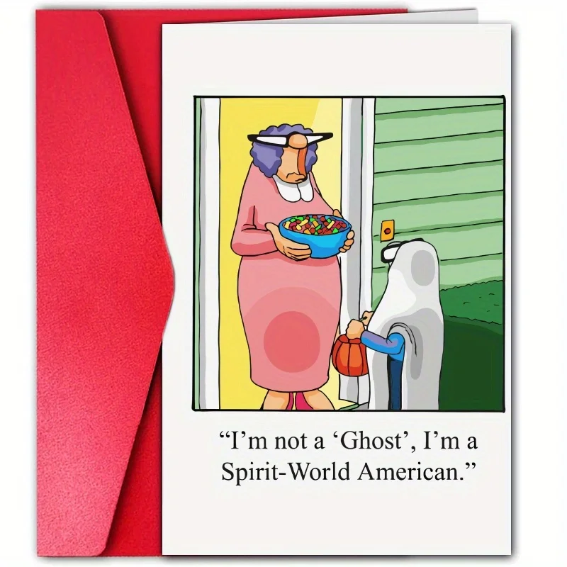 1 Шт. Милая Поздравительная Открытка На Хэллоуин Забавная Мультяшная Для Подарка