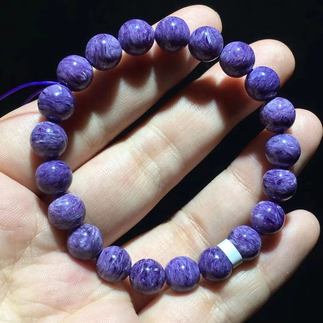 

9mm Natural Purple Charoite Stone Bracelet Jewelry For Women Lady Men Healing Gift Beads Crystal Energy Gemstone Strands AAAAA