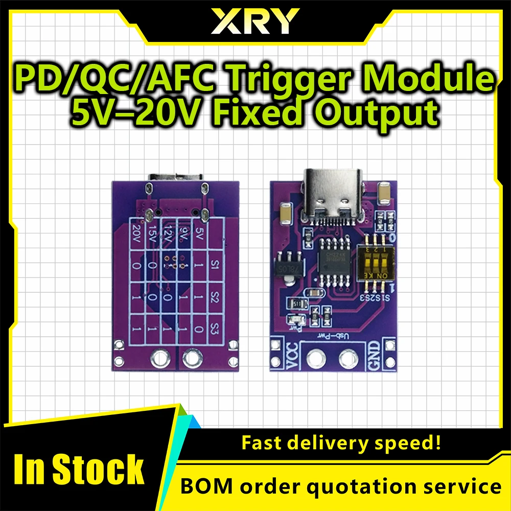 Фото XRY PD/QC/AFC: Имитатор быстрой зарядки с поддержкой фиксированных выходных напряжений 5В, 9В, 12В, 15В, 20В, Type-C USB для быстрой зарядки телефонов №1