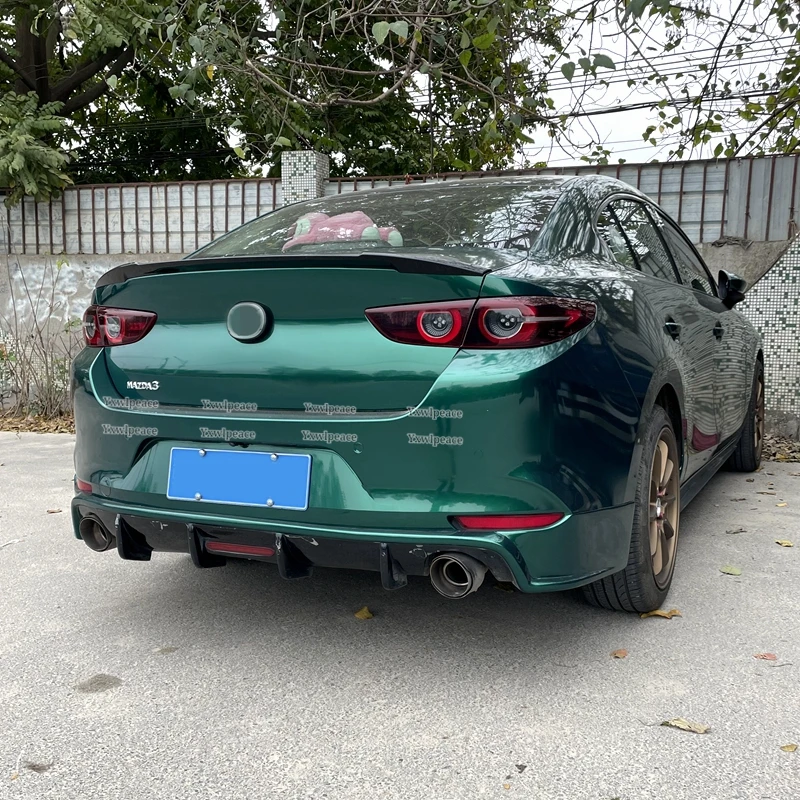 Для Mazda 3 Axela Sedan 2020 2021 2022 2023 ABS углеродное волокно внешний вид/Блеск Черный задний