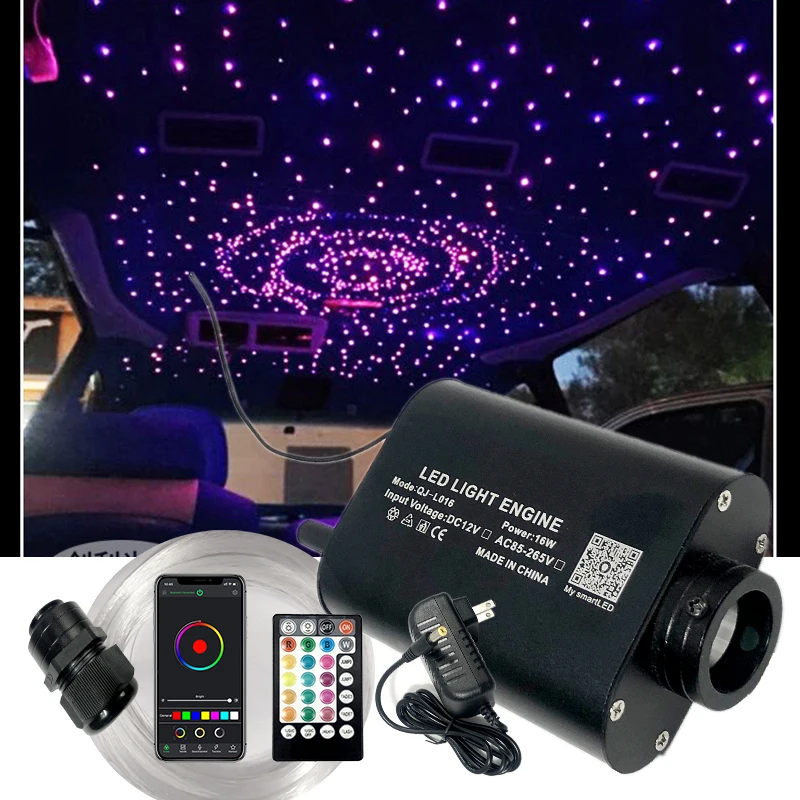 Optical fiber Light Fiber Optic Star ceiling kit Bluetooth APP Control  Starry Car LED Kid Room RGB COLOR  APPW 12V RF control