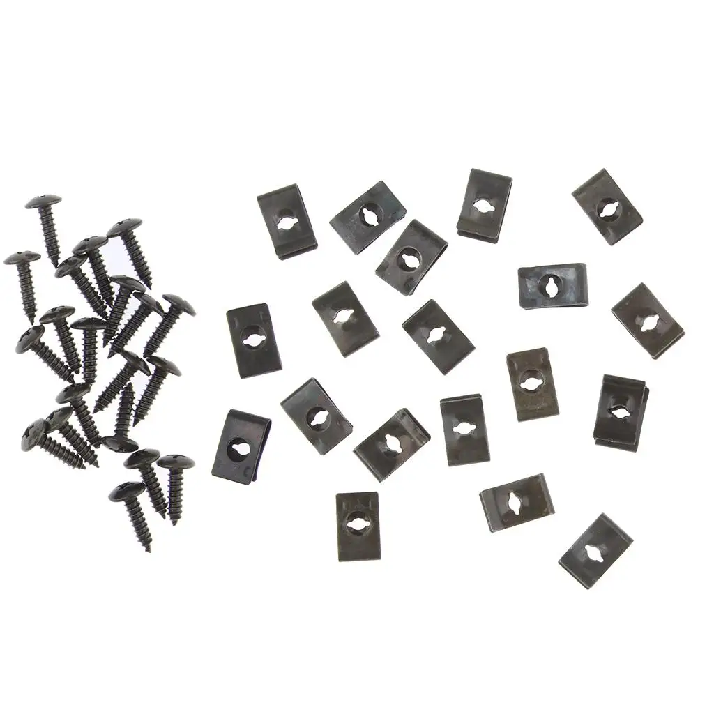 

4x 20 Packs Scooter/Motorbike Metal Fastener Rivet Retainers Screws And Clips